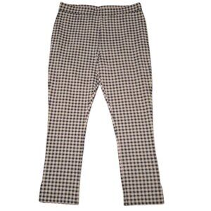 Nordstrom Plaid Ponte Crop Pants Women's Comfy Retro Cute Blue Size Medium